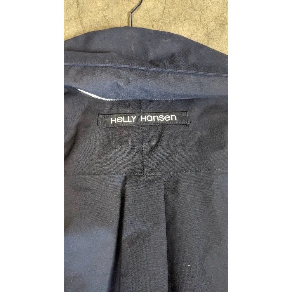 Helly Hansen Womens Navy Hooded Rain Jacket M Zip Lightweight Coat - Picture 7 of 7